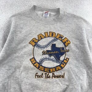 Vintage Stroman Texas Raiders Baseball Crewneck Mens Medium High School 90s